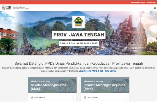 PPDB Jateng 2018 2019 Website jateng.siap ppdb.com dan jateng.demo.siap ppdb.com