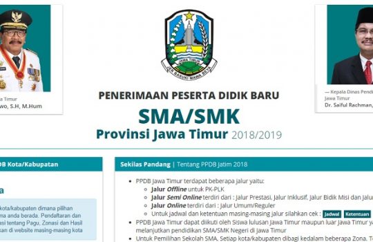 PPDB Jatim 2018 2019 Website ppdbjatim.net dan siap ppdb.comjatim