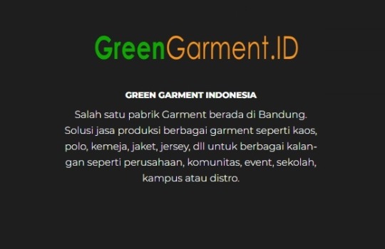Apa itu Green Garment